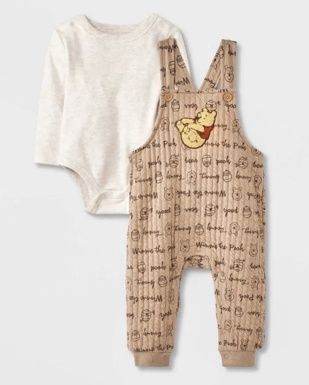 Disney Winnie The Pooh Long Sleeve And Overalls 2 Piece Outfit Size 6-9M
